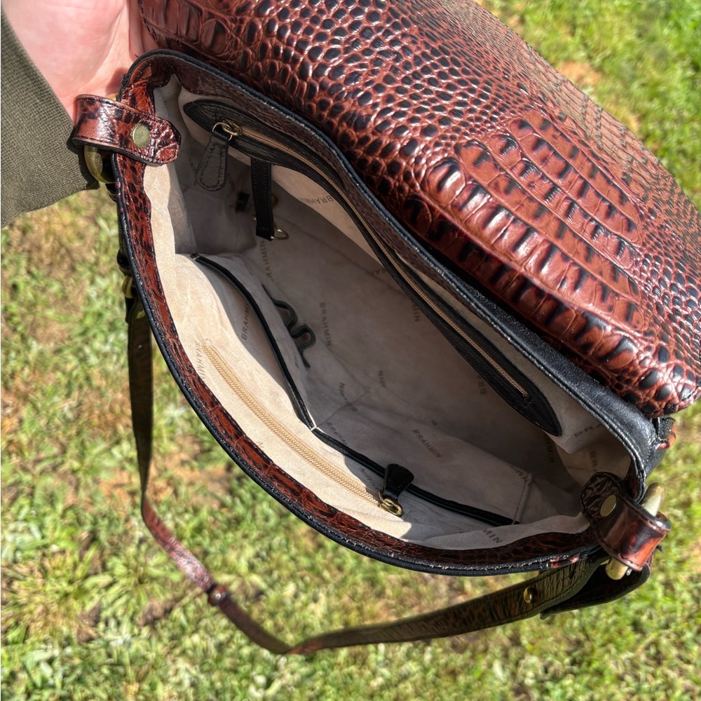 Brahmin Carina Tuscan With Gold Toned hardware Cross Body Purse - Picture 4 of 12